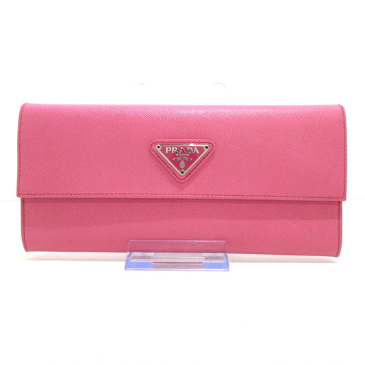 PRADA - Long Wallet Pink Saffiano Leather