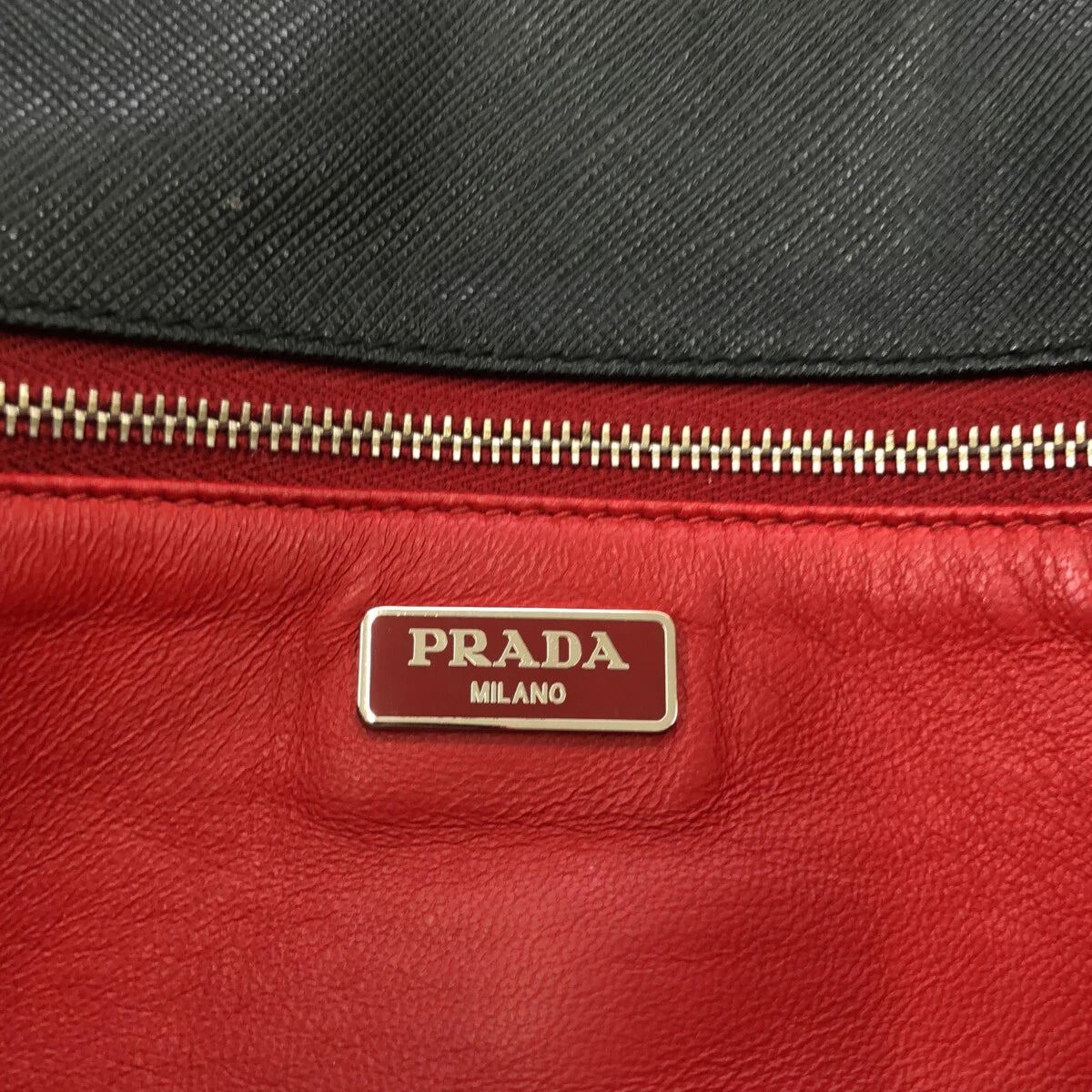 PRADA - Black Saffiano Leather Double Turnlock