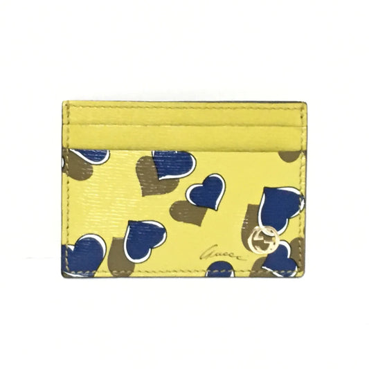 GUCCI - Betty Cardholder Dark yellow Navy Multi Leather