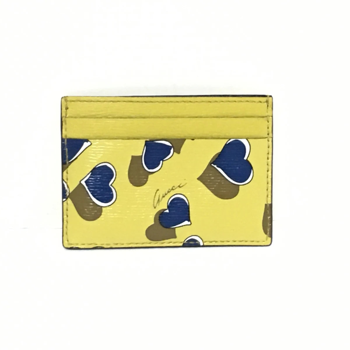 GUCCI - Betty Cardholder Dark yellow Navy Multi Leather