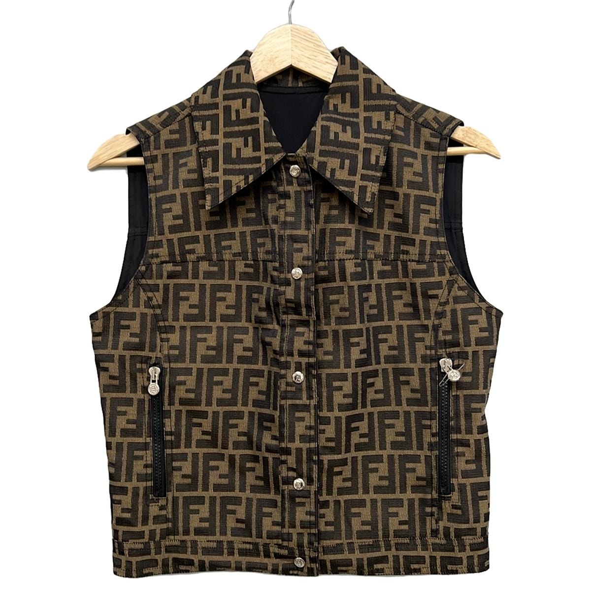 PRE-OWNED Black Brown Zucca Vest