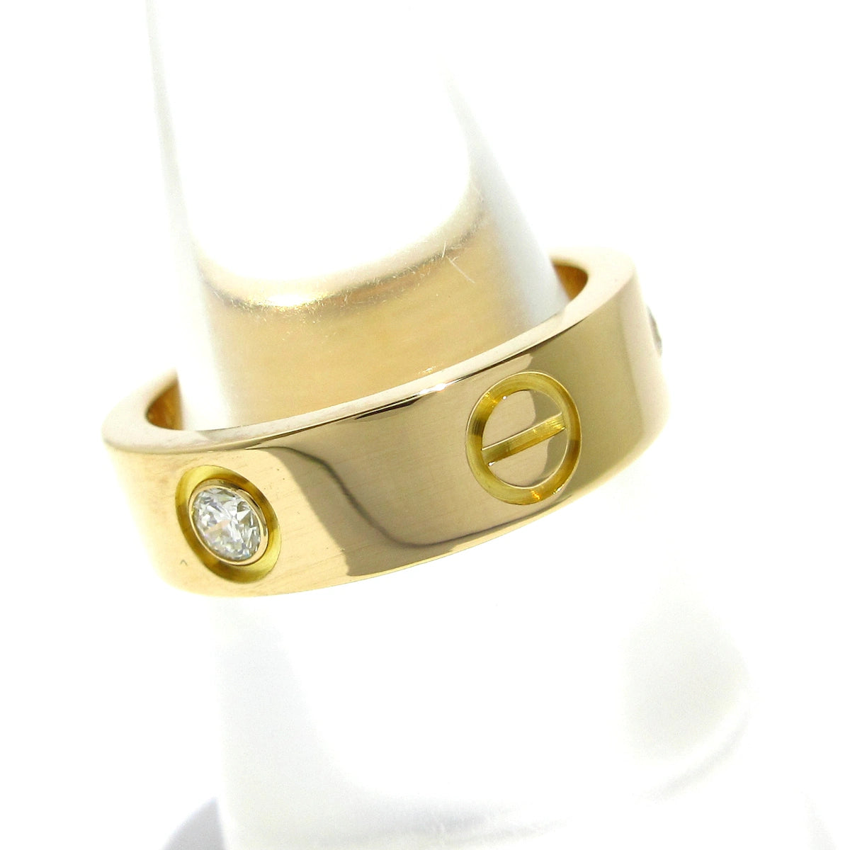 CARTIER - Love Ring Half Diamond Ring 18K Rose Gold Diamond