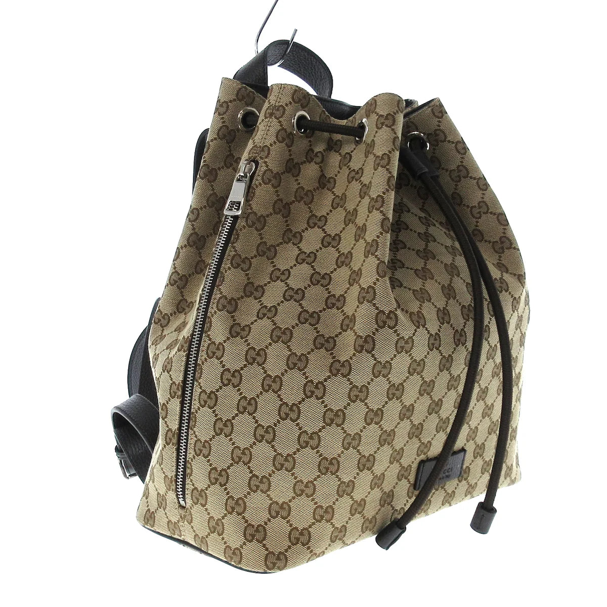 GUCCI - GG Backpack Beige Dark Brown Jacquard Leather