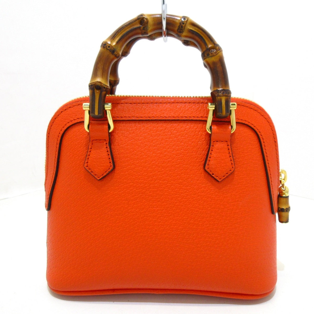 GUCCI - Diana Mini Bamboo Double G Tote Bag Orange Leather