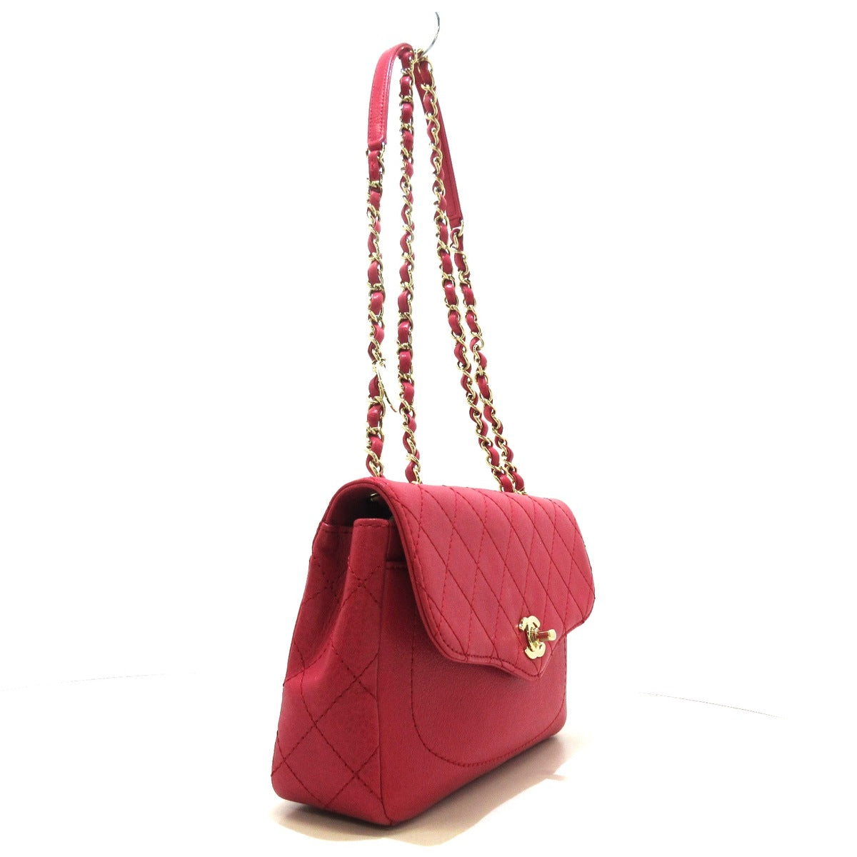 CHANEL - Bolso de hombro Matelasse con solapa simple en piel rosa
