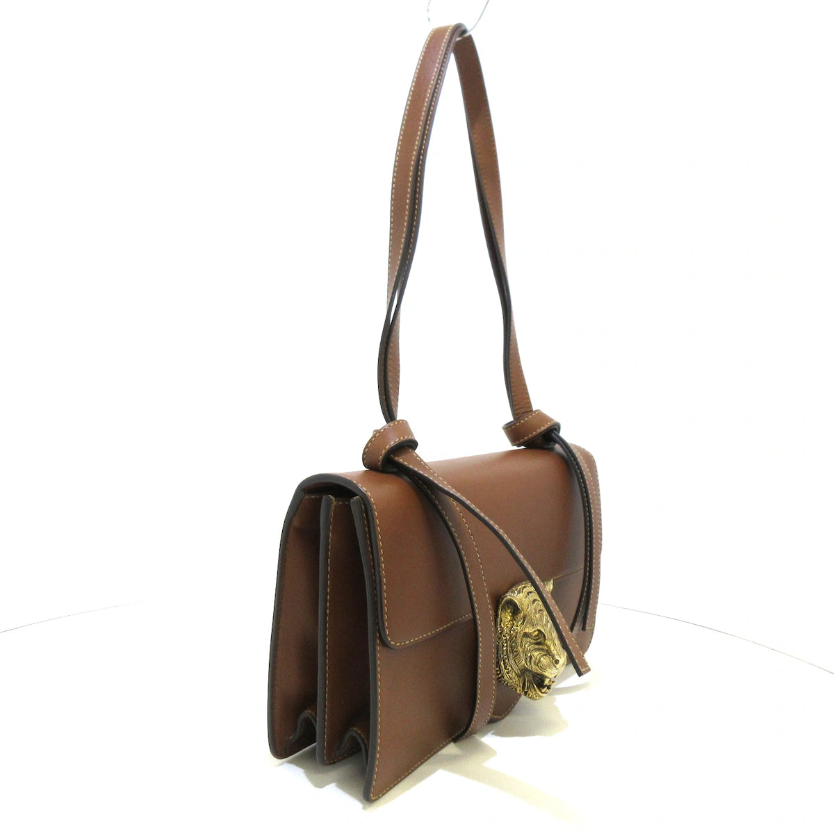 GUCCI - Bolso de hombro Animalier de piel marrón