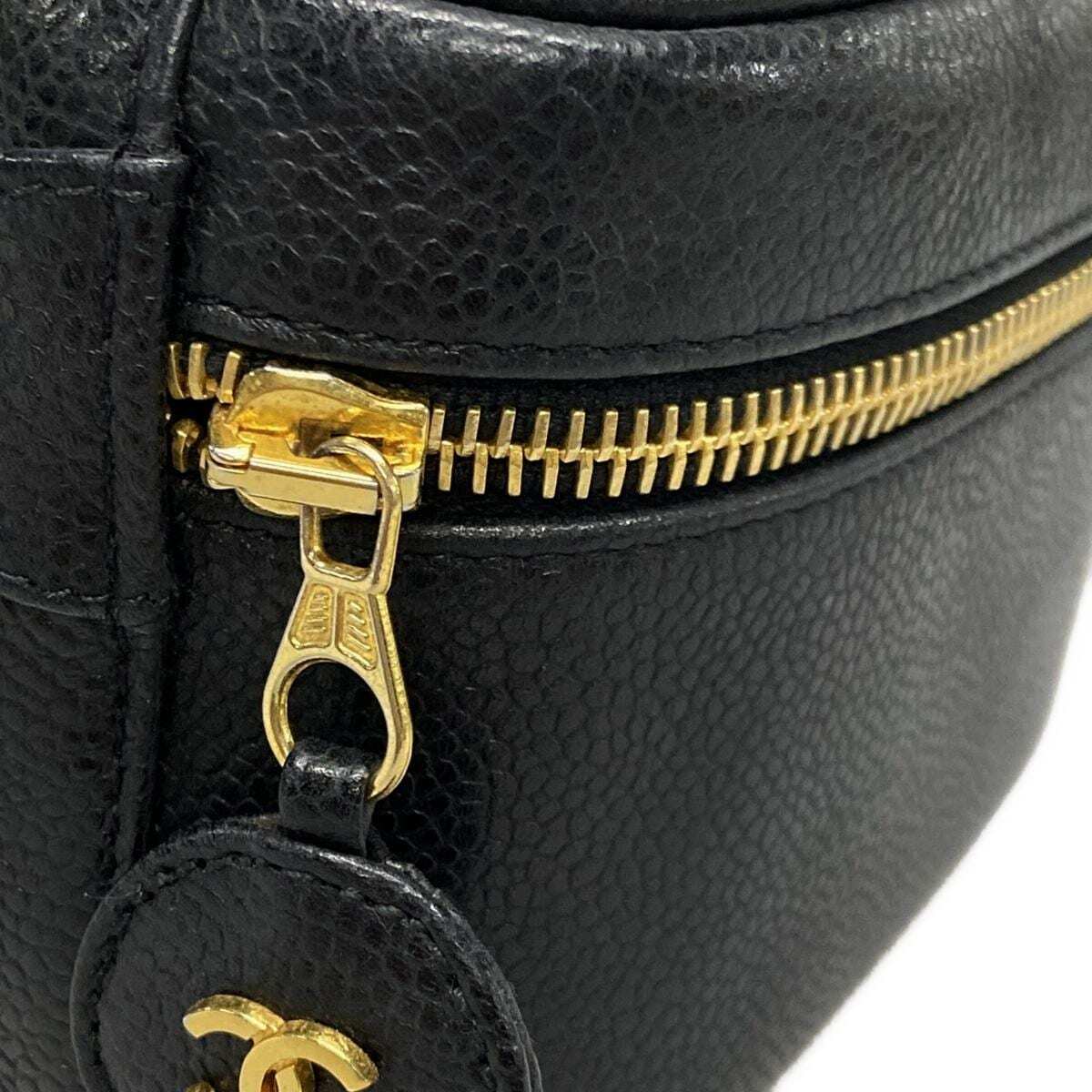 PRE-OWNED CC Black Caviar Skin Vanity Bag