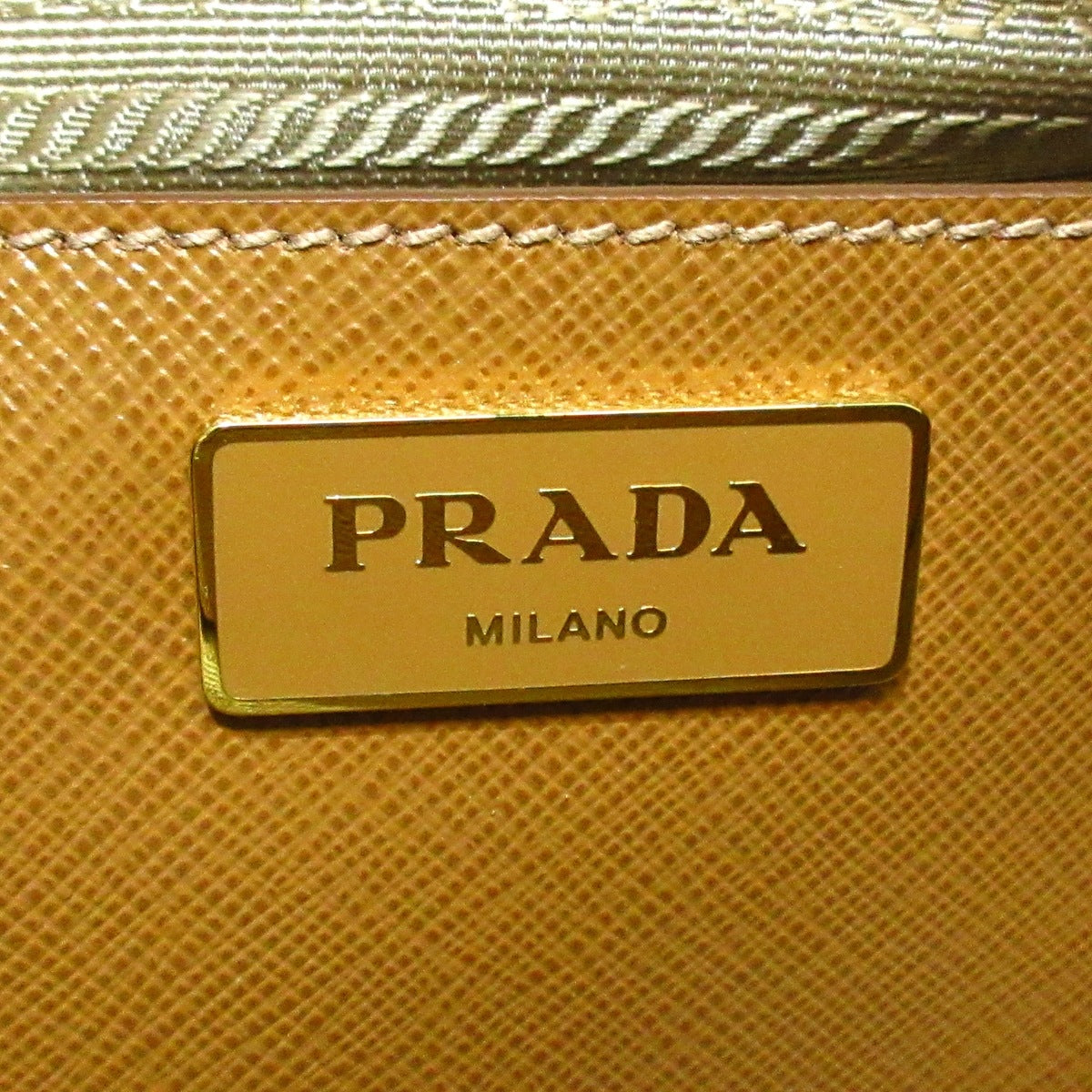 PRADA - Triangle Logo Handbag Brown Saffiano Lux
