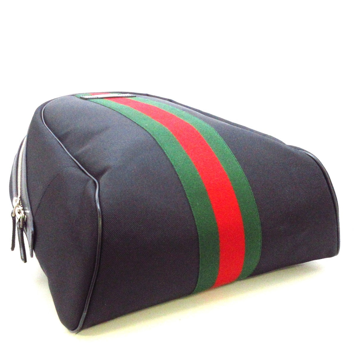 GUCCI - Shelly Backpack Black Green Red Nylon Leather