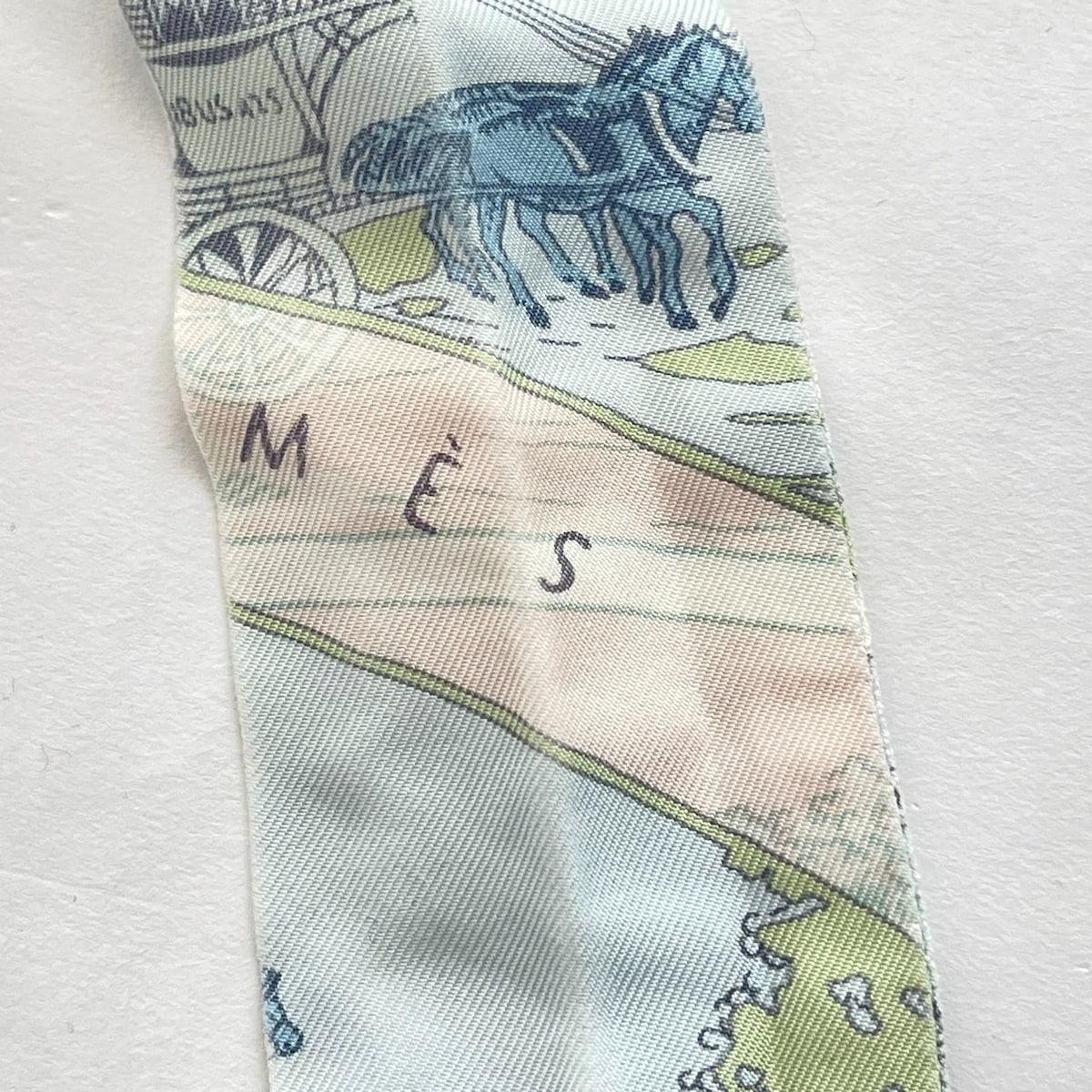 HERMES - Twilly Scarf Light Blue Light Pink Multi