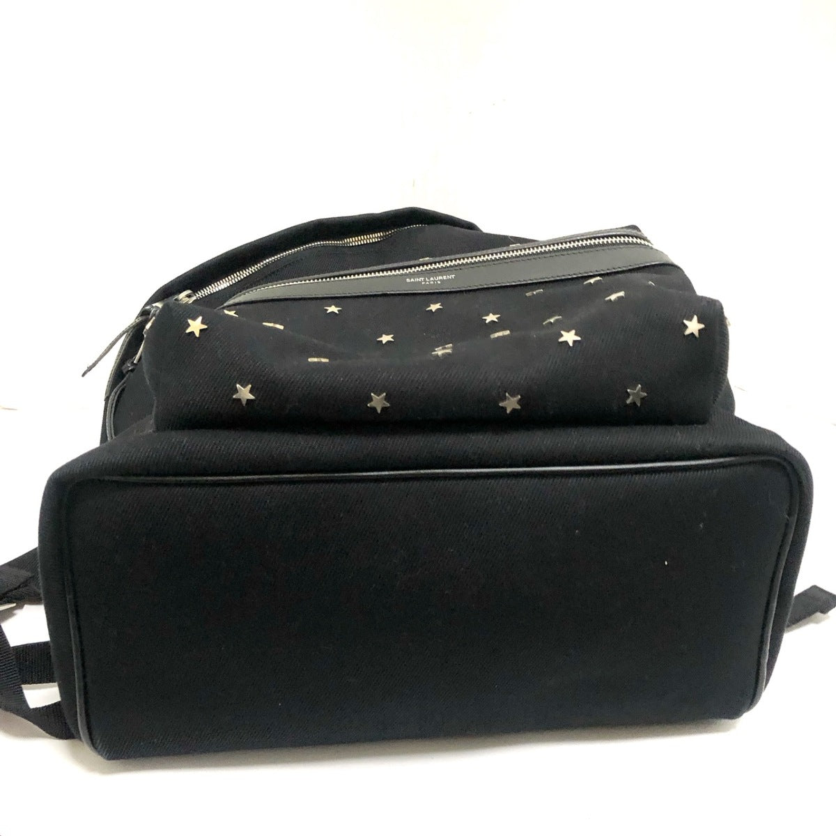 SAINT LAURENT - Star Patch Backpack Black Canvas Leather