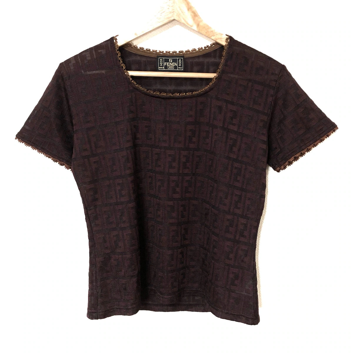 FENDI - Jeans Cutsew Bordeaux Dark Brown Shirt