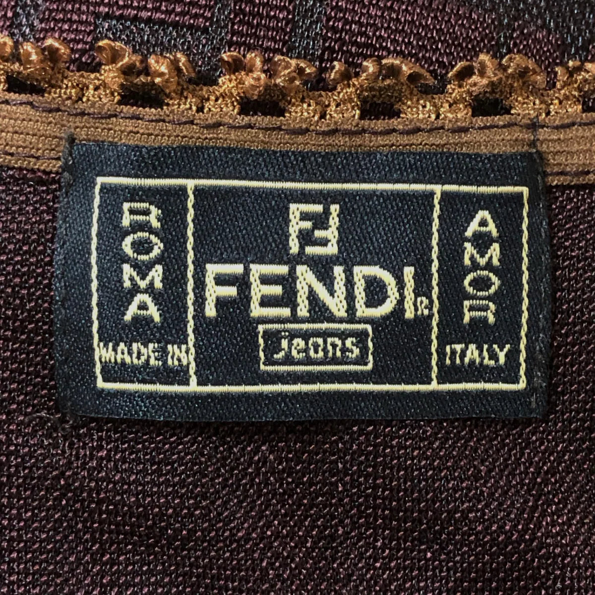 FENDI - Jeans Cutsew Bordeaux Dark Brown Shirt