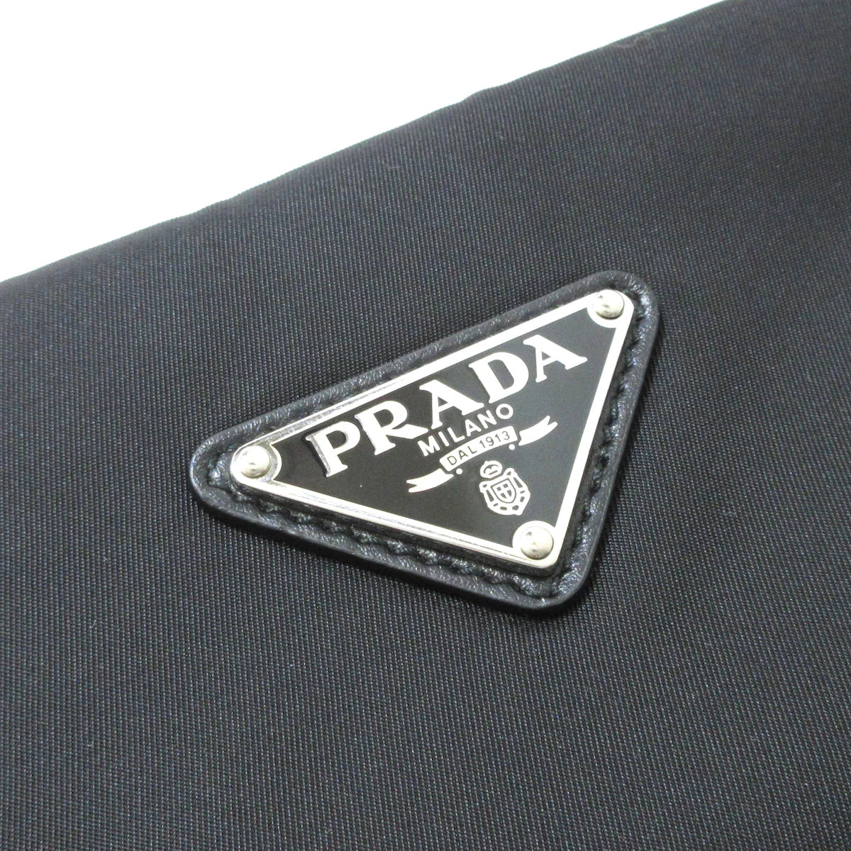 PRADA - Triangle Logo with Stones Shoulder Bag Black Nylon