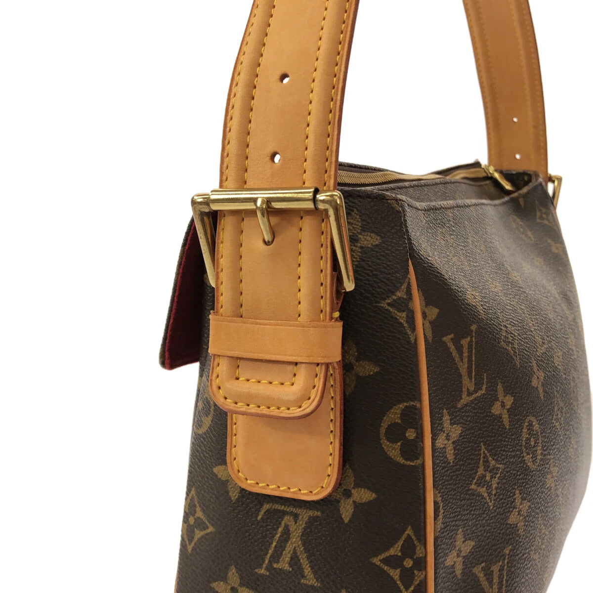 PRE-OWNED LV Viva Cite GM Brown Monogram Canvas Shoulder Bag