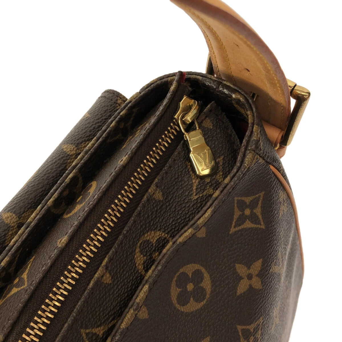 PRE-OWNED LV Viva Cite GM Brown Monogram Canvas Shoulder Bag