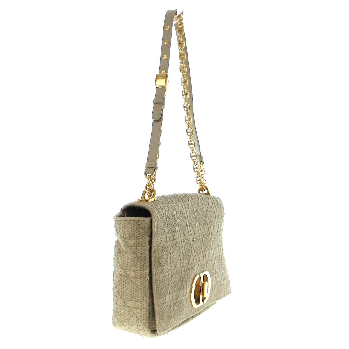 PRE-OWNED Caro Large Beige Jacquard Shoulder Bag