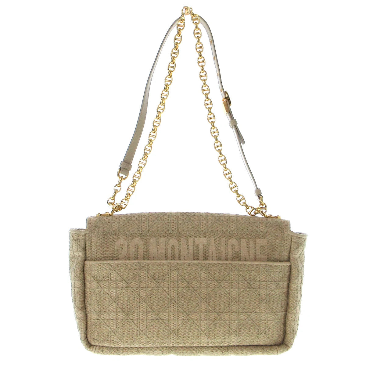 PRE-OWNED Caro Large Beige Jacquard Shoulder Bag