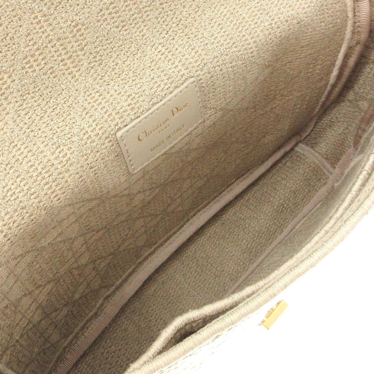 PRE-OWNED Caro Large Beige Jacquard Shoulder Bag