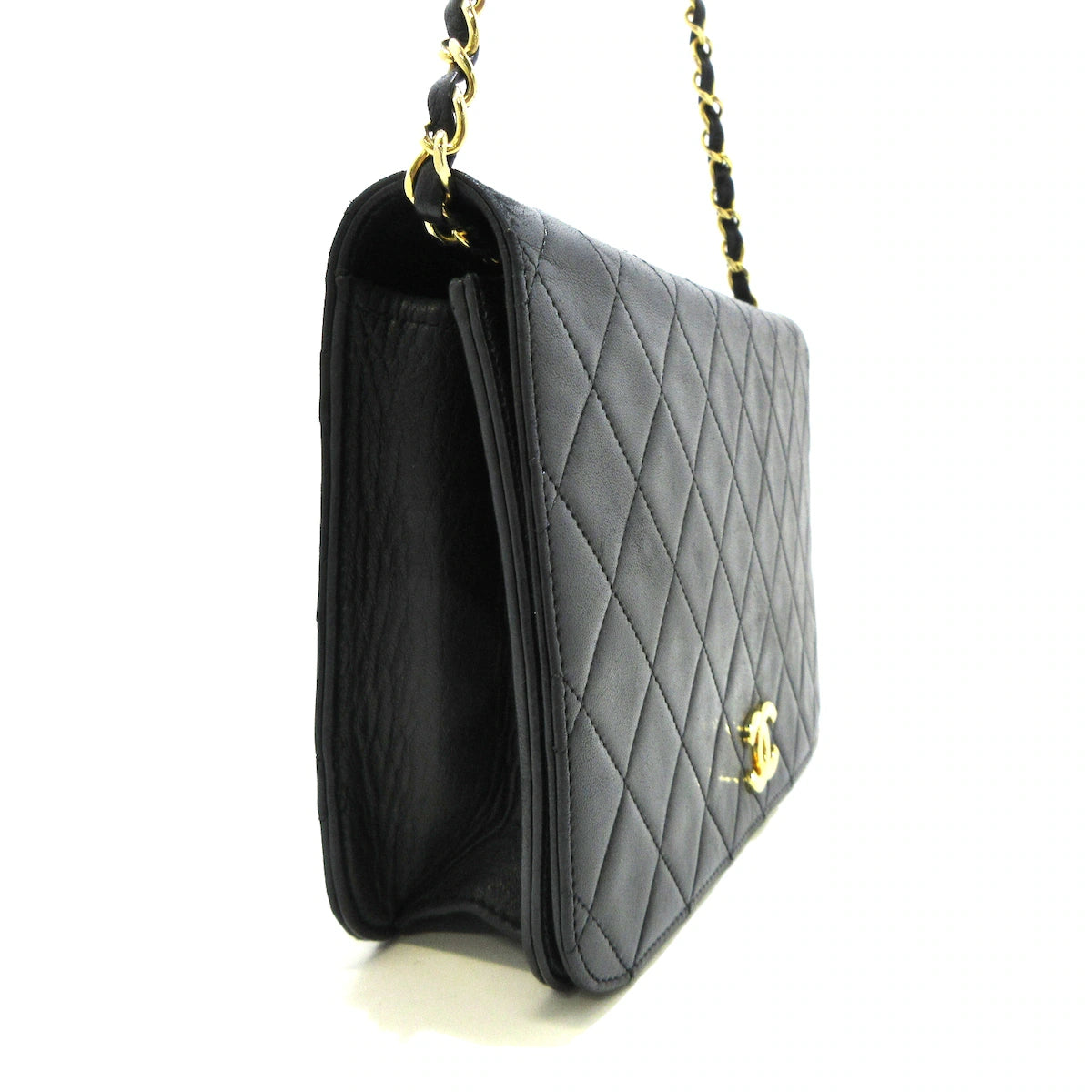 CHANEL - WOC Flap Matelasse Shoulder Bag Black Lambskin