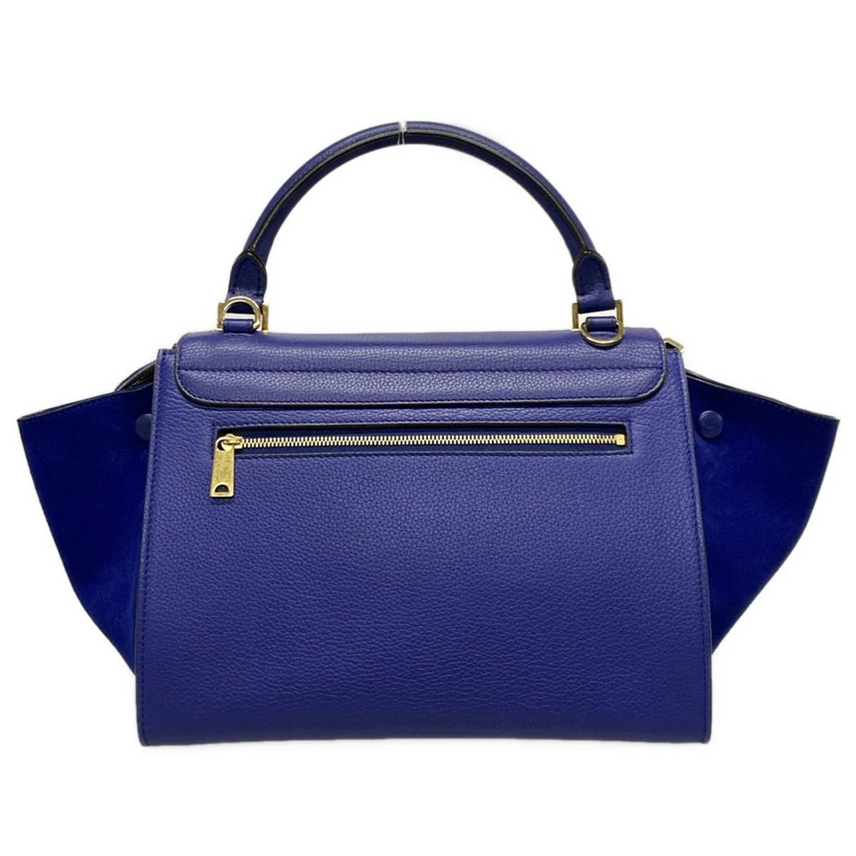 Bolso de hombro de ante y piel azul Trapeze pequeño de segunda mano