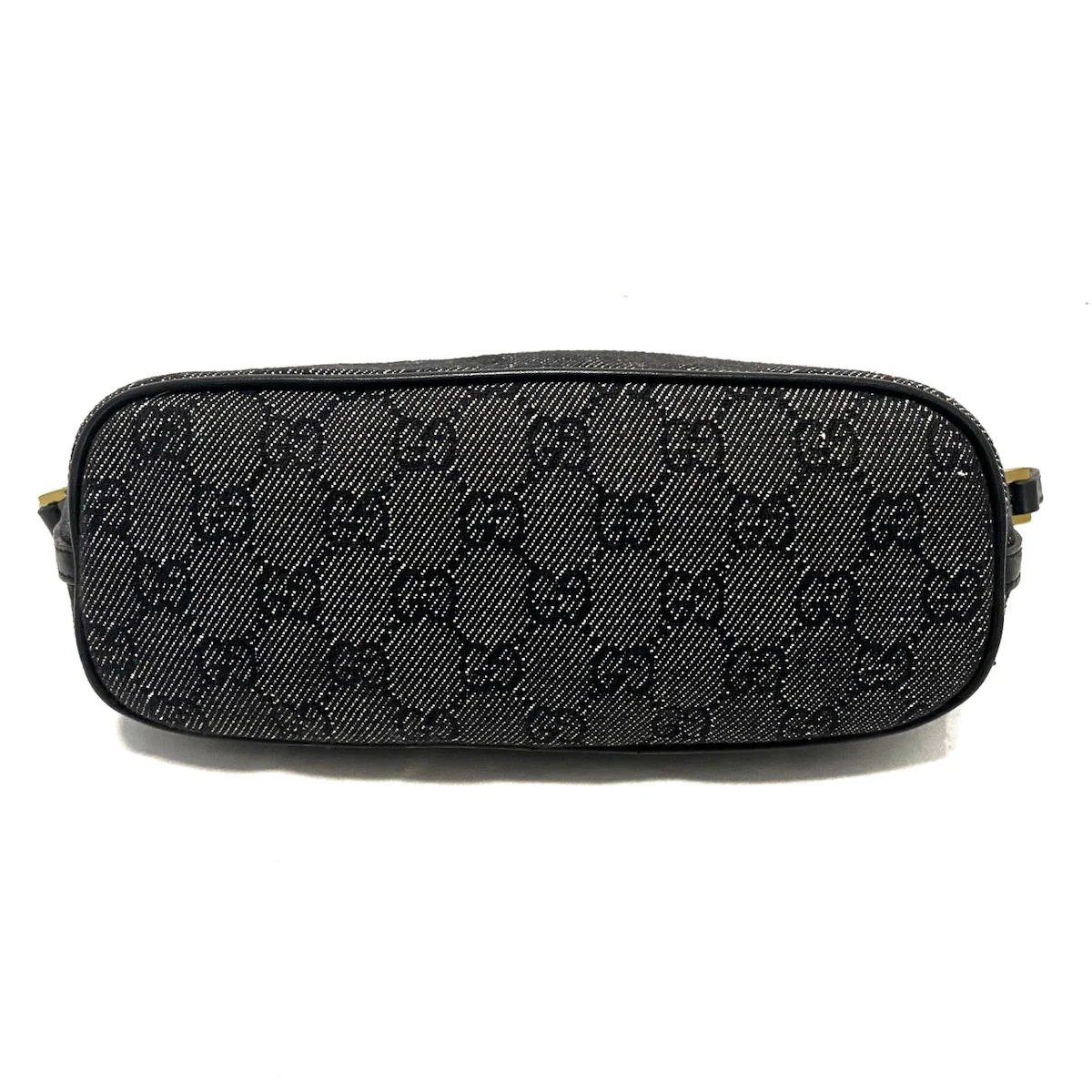 GUCCI - GG Handbag Cream Black Denim Leather