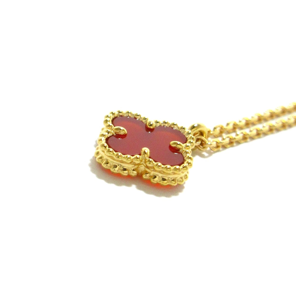 VANCLEEF & ARPELS - Sweet Alhambra Necklace 18K Rose Gold Red Carnelian