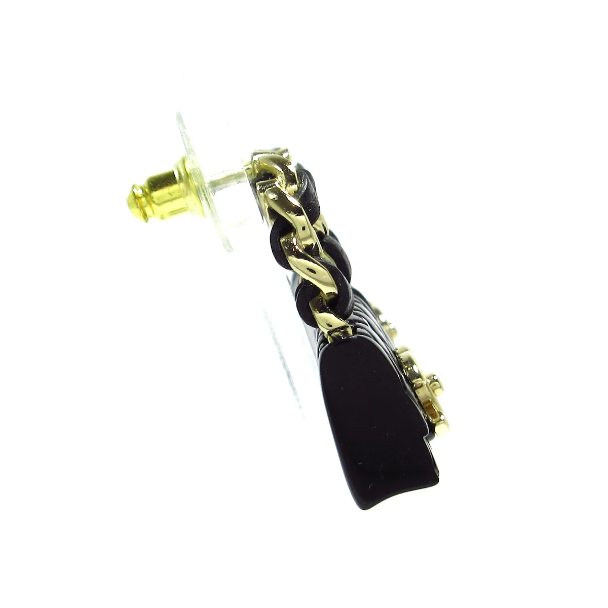 CHANEL - Pendientes Matelasse Oro Negro