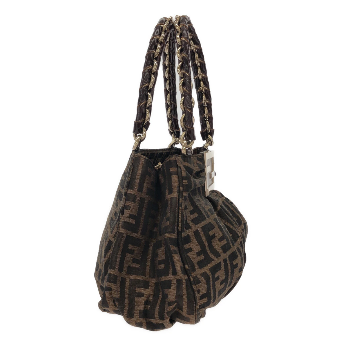 FENDI - Mia Zucca Tote Bag Jacquard Patent Leather