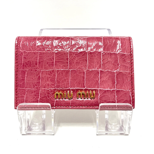 MIUMIU - Business Card Holder Pink Patent Leather