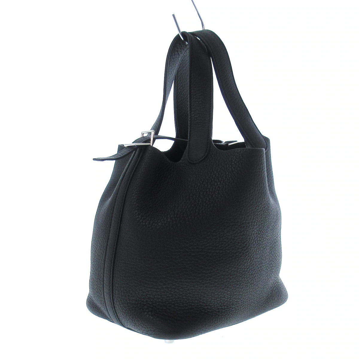 PRE-OWNED Picotin PM Black Taurillon Clemence Tote Bag