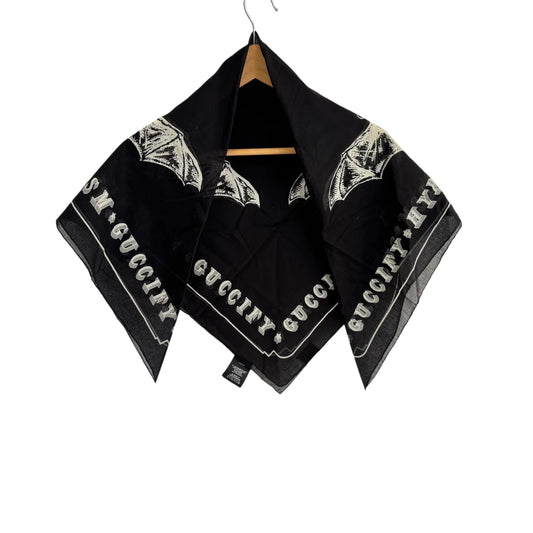 PRE-OWNED GG Black Cream Scarf