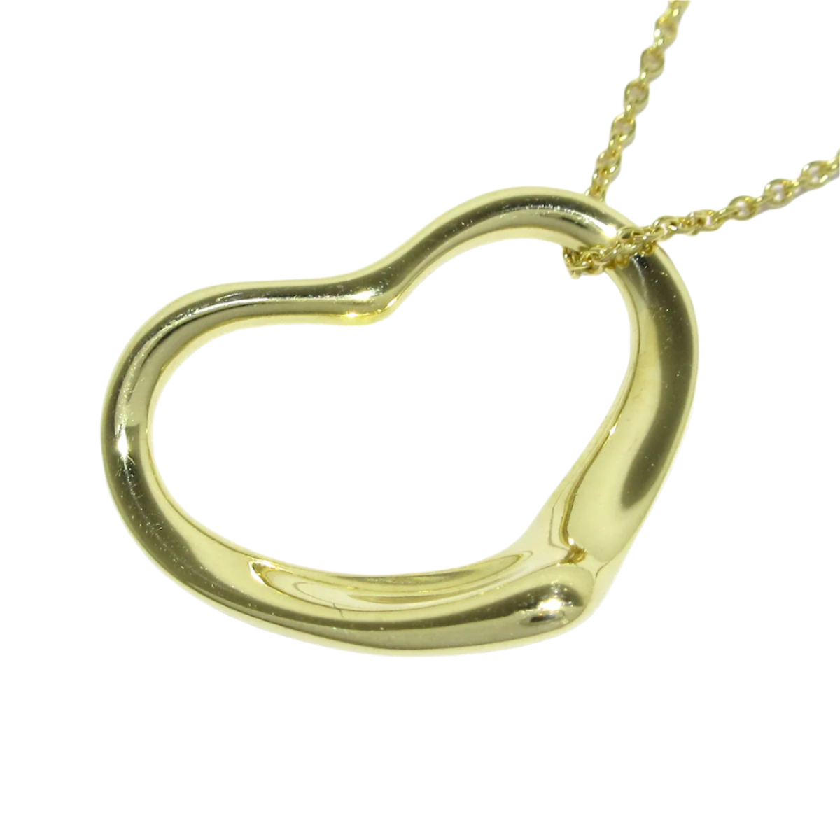 PRE-OWNED Open Heart Necklace 18K Yellow Gold