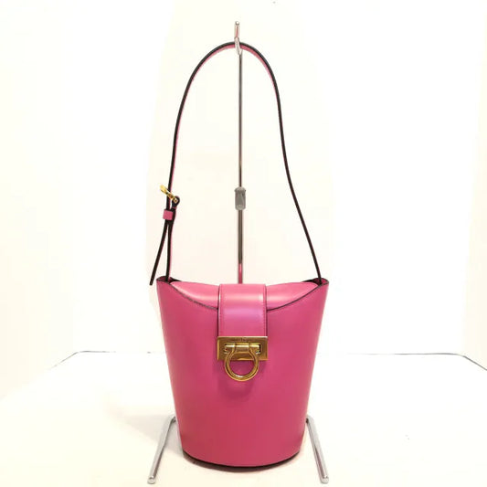 SALVATORE FERRAGAMO - Trifolio Shoulder Bag Pink Leather