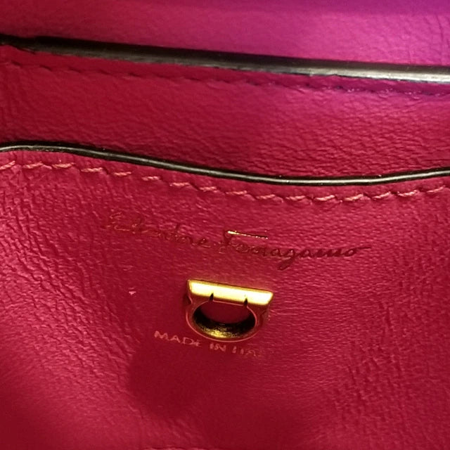 SALVATORE FERRAGAMO - Bolso de hombro Trifolio de piel rosa