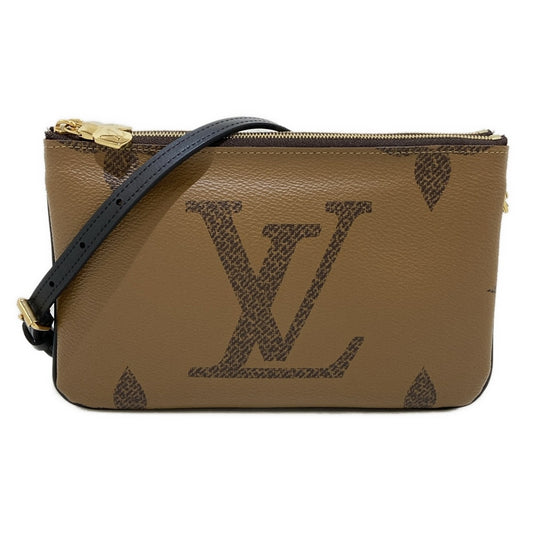 PRE-OWNED LV Pochette Double Zip Monogram Reverse Canvas Crossbody Bag