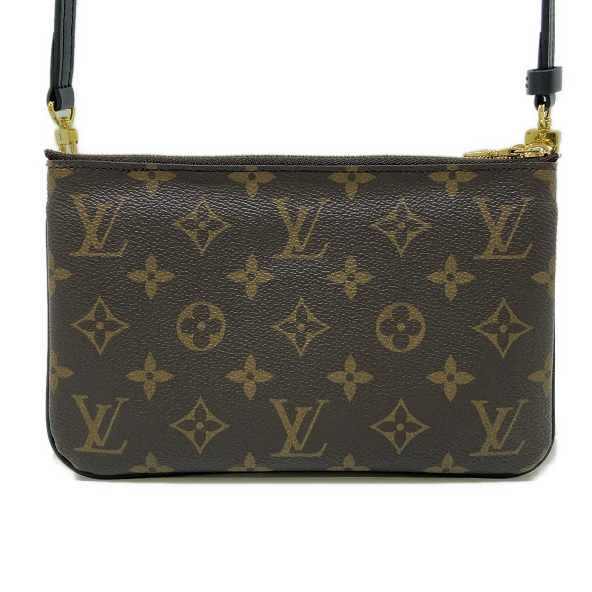 PRE-OWNED LV Pochette Double Zip Monogram Reverse Canvas Crossbody Bag