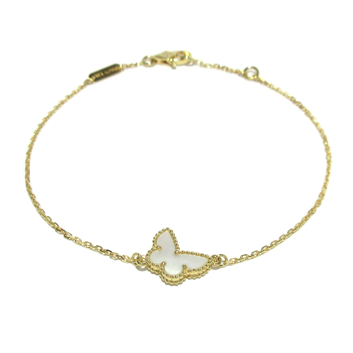 VANCLEEF & ARPELS - Sweet Alhambra Papillon Bracelet 18K Yellow Gold Mother of Pearl