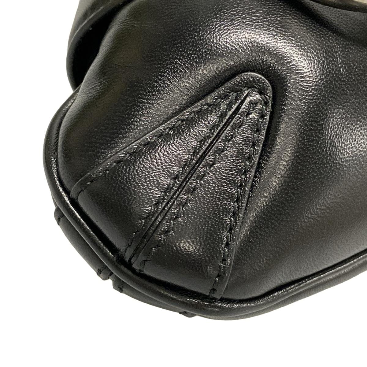 Bolso de hombro mediano de cuero negro con cadena Horsebit de segunda mano