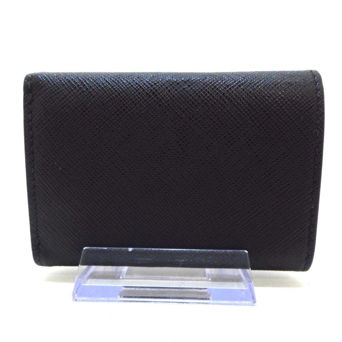 PRE-OWNED Trifold Wallet Black Leather