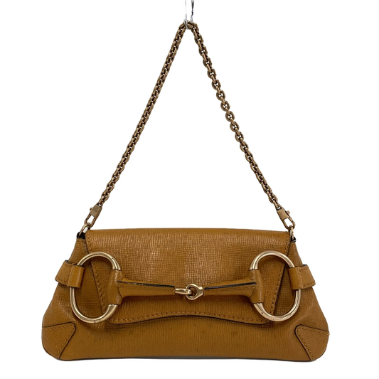 GUCCI - Brown Camel Horsebit Shoulder Bag