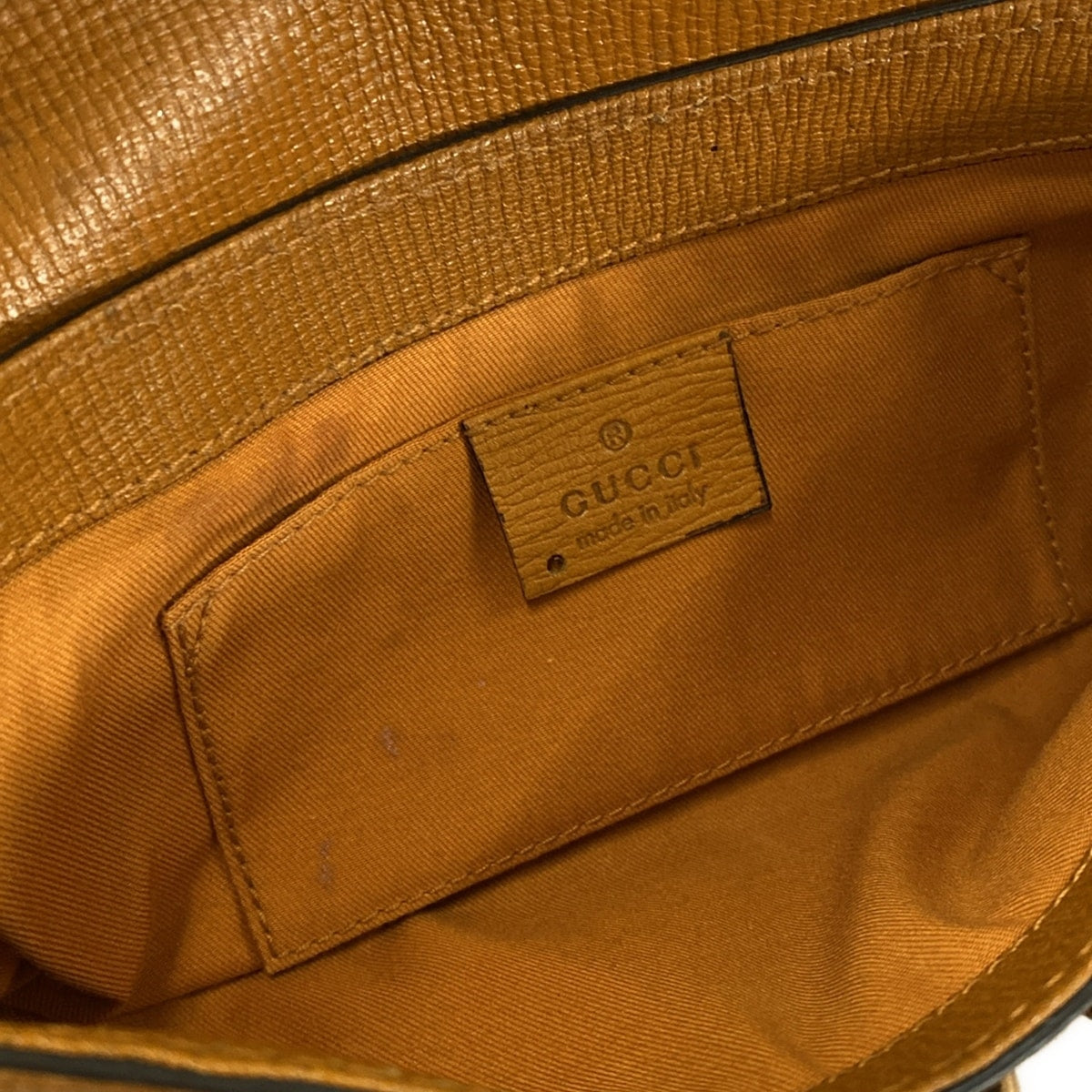 PRE-OWNED GG Brown Camel Horsebit Shoulder Bag