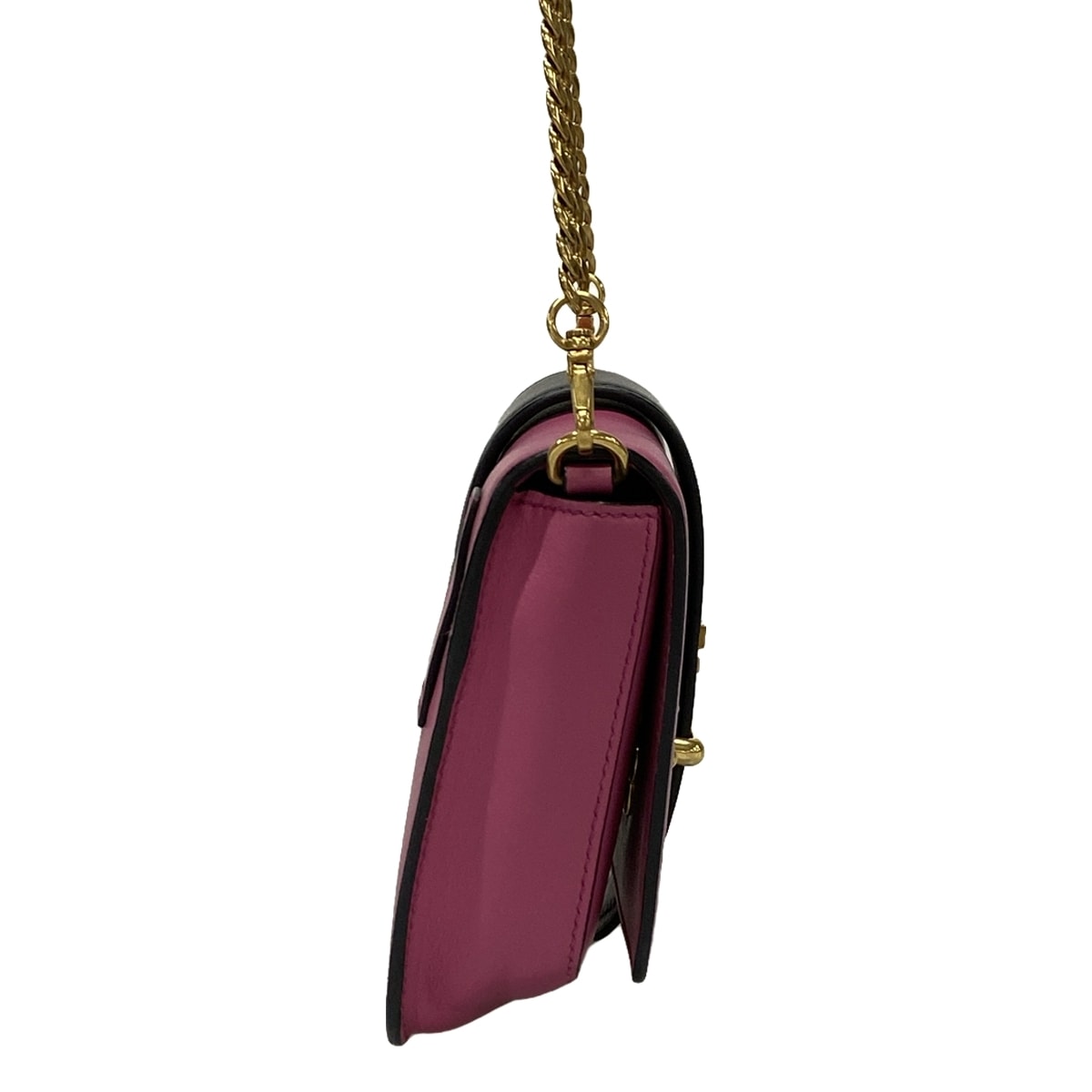 PRADA - Logo Pink Black Leather Crossbody Bag