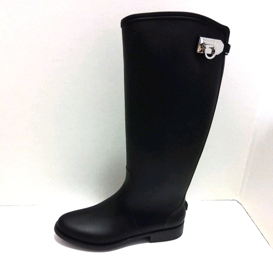 PRE-OWNED SF Black Rubber Ruben Women's Boots