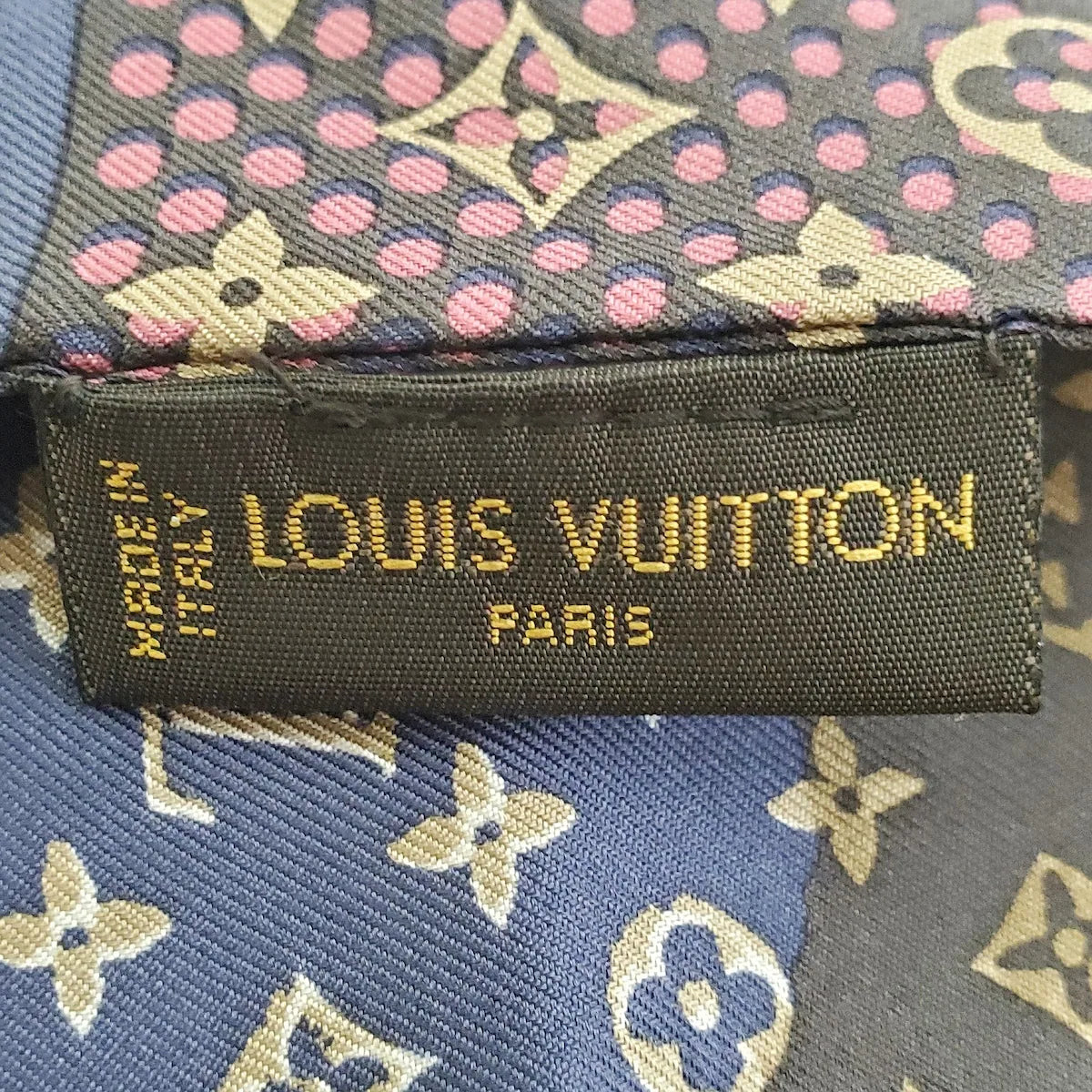 PRE-OWNED LV Dark Brown Pink Bandeau Monogram Scarf