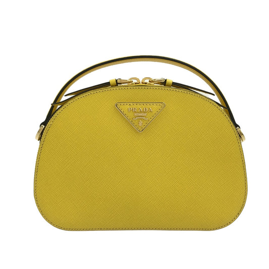 PRADA - Odette Handbag Yellow Saffiano Leather