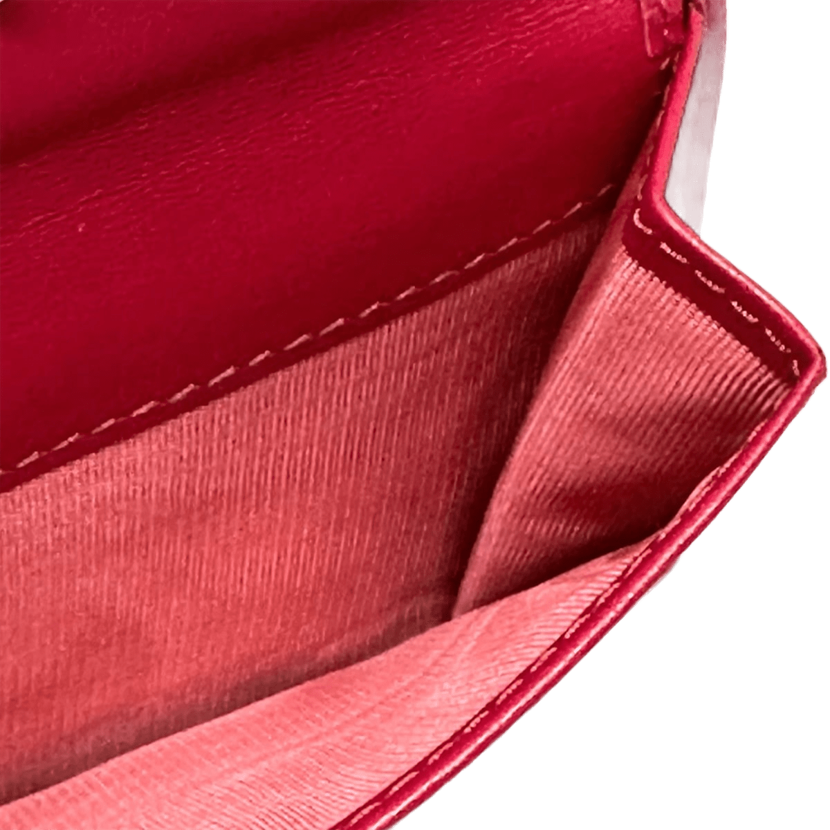 Cartera plegable de cuero rosa oscuro de segunda mano