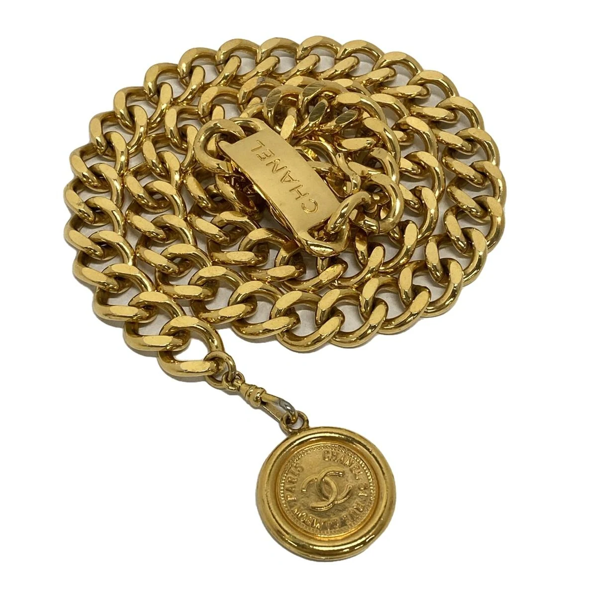 Cinturón para monedas CC USADO con herrajes dorados