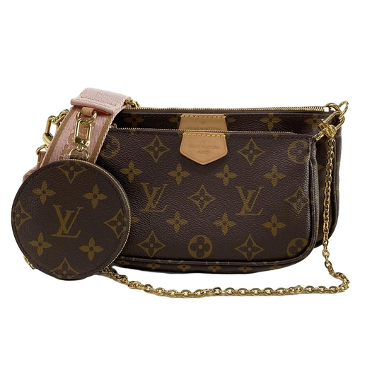 PRE-OWNED LV Multi Pochette Accessories Rose Clair Monogram Canvas Shoulder Bag