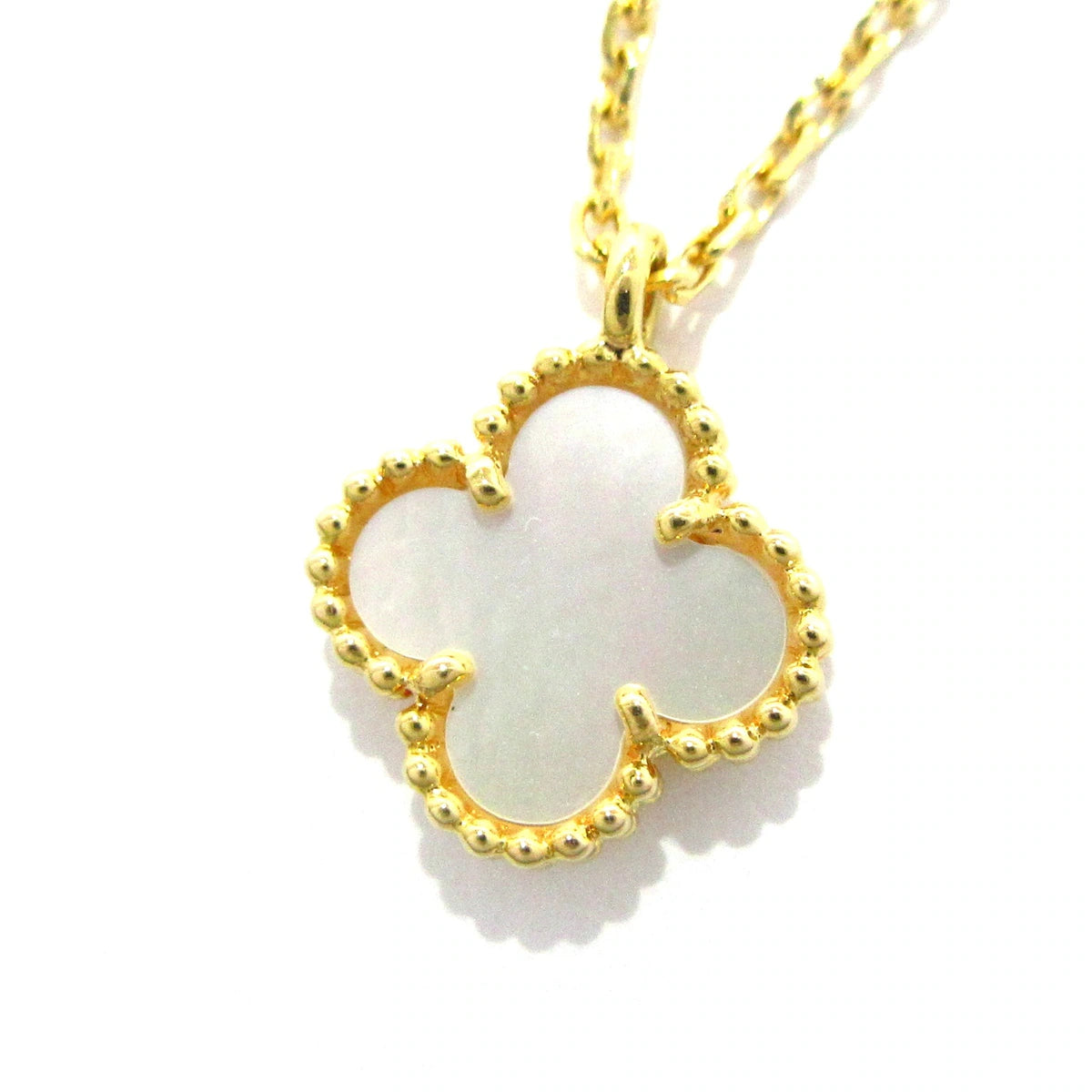 VANCLEEF & ARPELS  - 18K Yellow Gold Mother of Pearl Sweet Alhambra Necklace